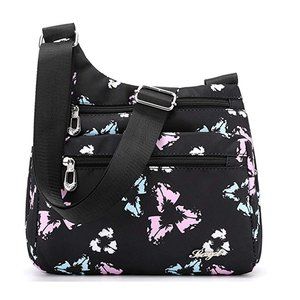Nylon Multi-Pocket Crossbody Shoulder Bag